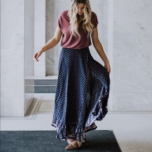 Piper and Scoot patterned wrap maxi skirt